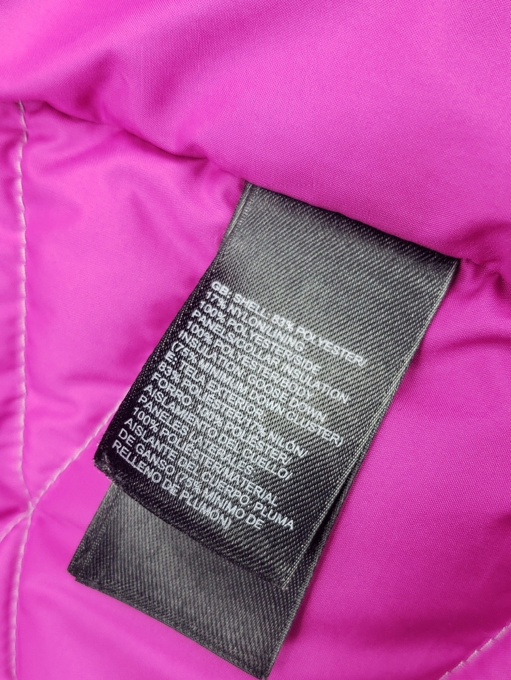 The North Face Puffer Jacket Grey Pink 550 Down Insulated Full Zip Size Large - Picture 7 of 9